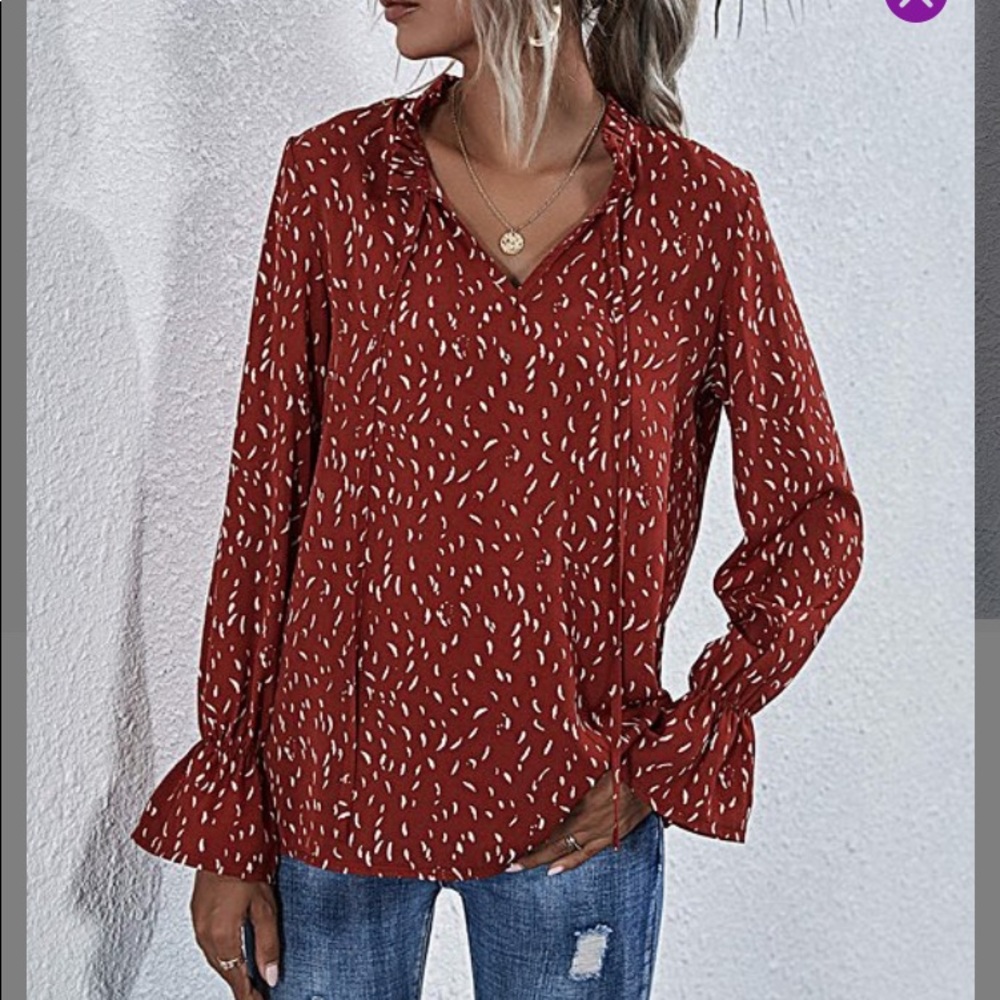 NWT Coeur de Vague Long sleeve Blouse Top Medium